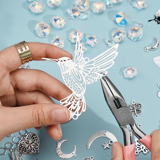 10 Sets DIY Suncatchers 420pcs Sun Catchers Making Supplies Kit Crafts for Adults Hanging Prism Sun Catcher with Crystals Rainbow Maker for Indoor Window Home Wedding Garden Spring Decor (hummingbird)-VerdiqueGarden