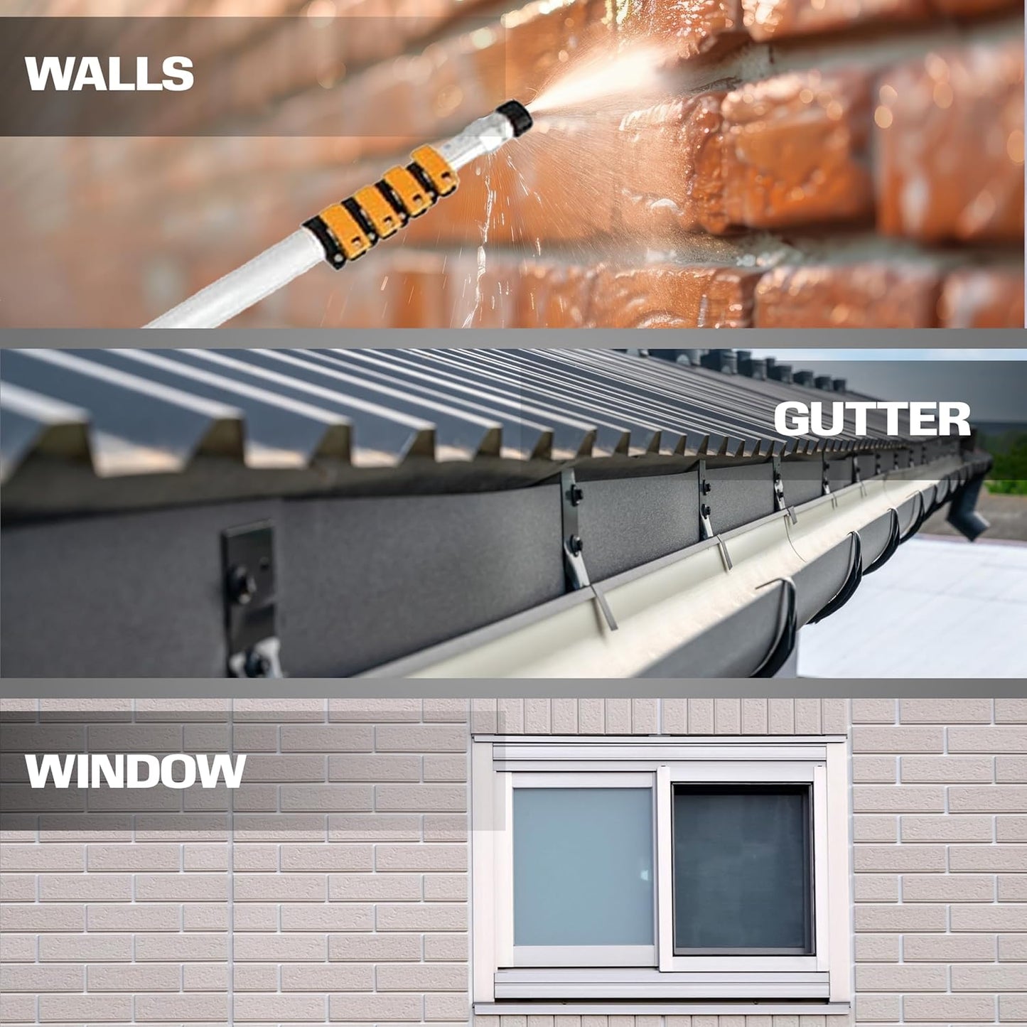 EDOU 20 ft Telescoping Pressure Washer Wand - Power Washer Gutter Cleaner Tool - 4,000 PSI Extension Pole with 1/4" Quick Connection, 5 Spray Nozzles, 2 Couplers, and Support Harness-VerdiqueGarden