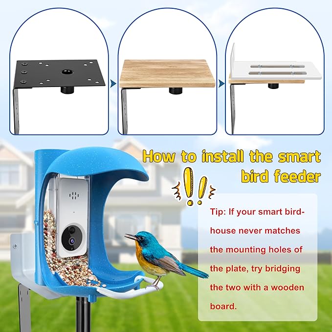 XDW-GIFTS Bird House Pole, 1 Pack 109 Inch Metal Bird Feeder Pole for Outdoor, with 5-Prong Heavy Duty Base for Birdhouse Mounting, Weather Station-VerdiqueGarden