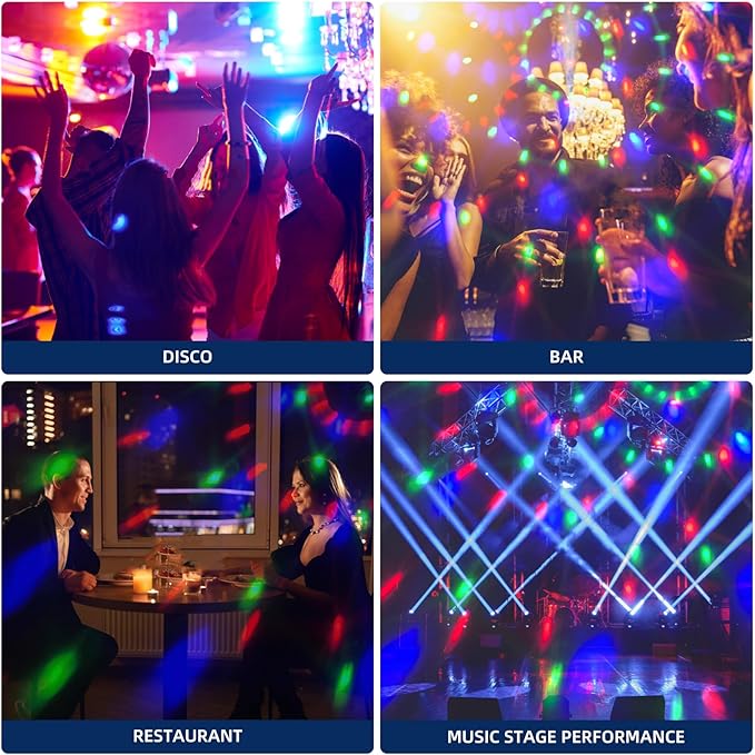 DJ Disco Ball, Party Lights Sound Activated with Remote, Strobe Light for Home Room Dance Birthday Party Supplies, Stage Lamp for New Years Birthday Halloween Christmas Decorations-VerdiqueGarden