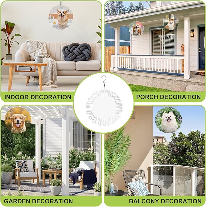 10 Pack Sublimation Wind Spinner Blanks 8 Inch,3D Wind Spinners Sublimation Blanks Products Bulk Aluminum Metal Sublimation Blank Wind Spinner for DIY Gift Indoor Outdoor Decoration-VerdiqueGarden