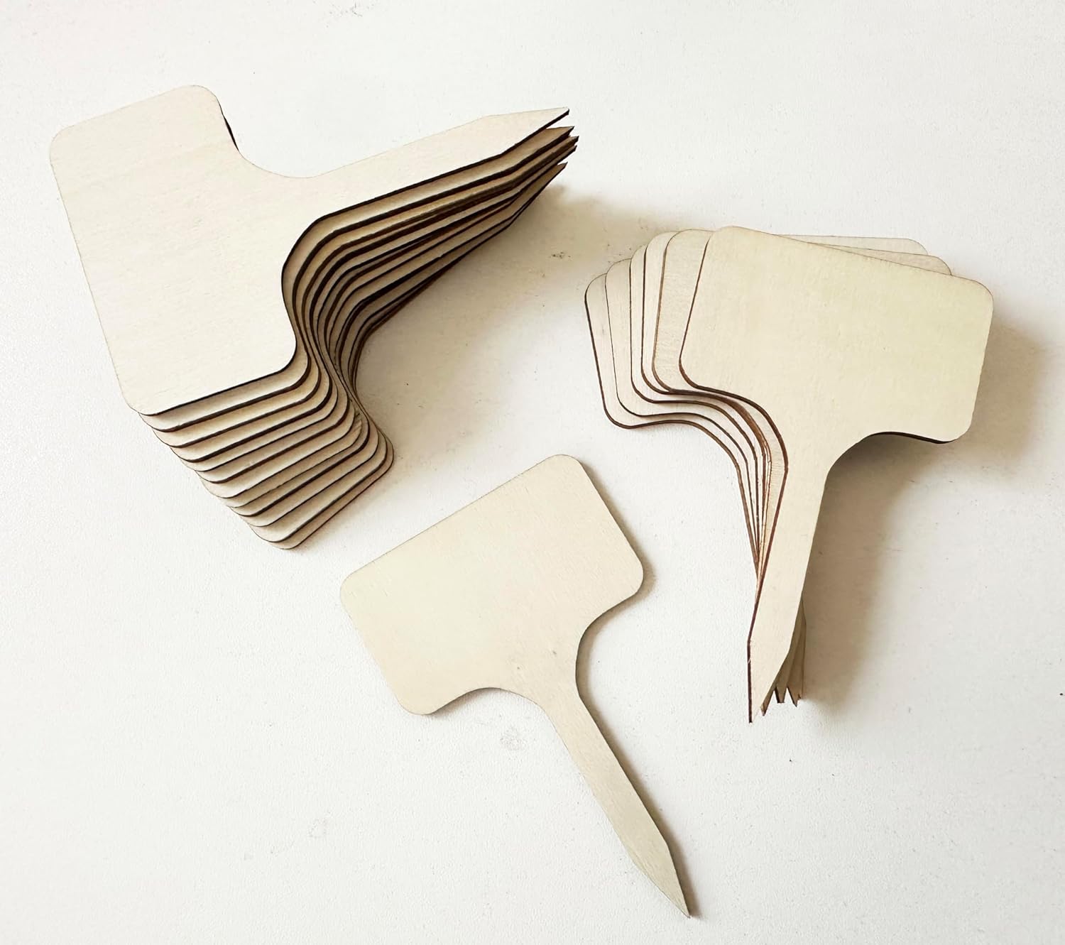 100 Pcs Wood Plant Labels, Natural Wooden Plant Marker Garden Sign Tags, T-Type Garden Markers for Succulents, Herbs, Seedlings, Potted, Flowers, Vegetables (T-Type)-VerdiqueGarden