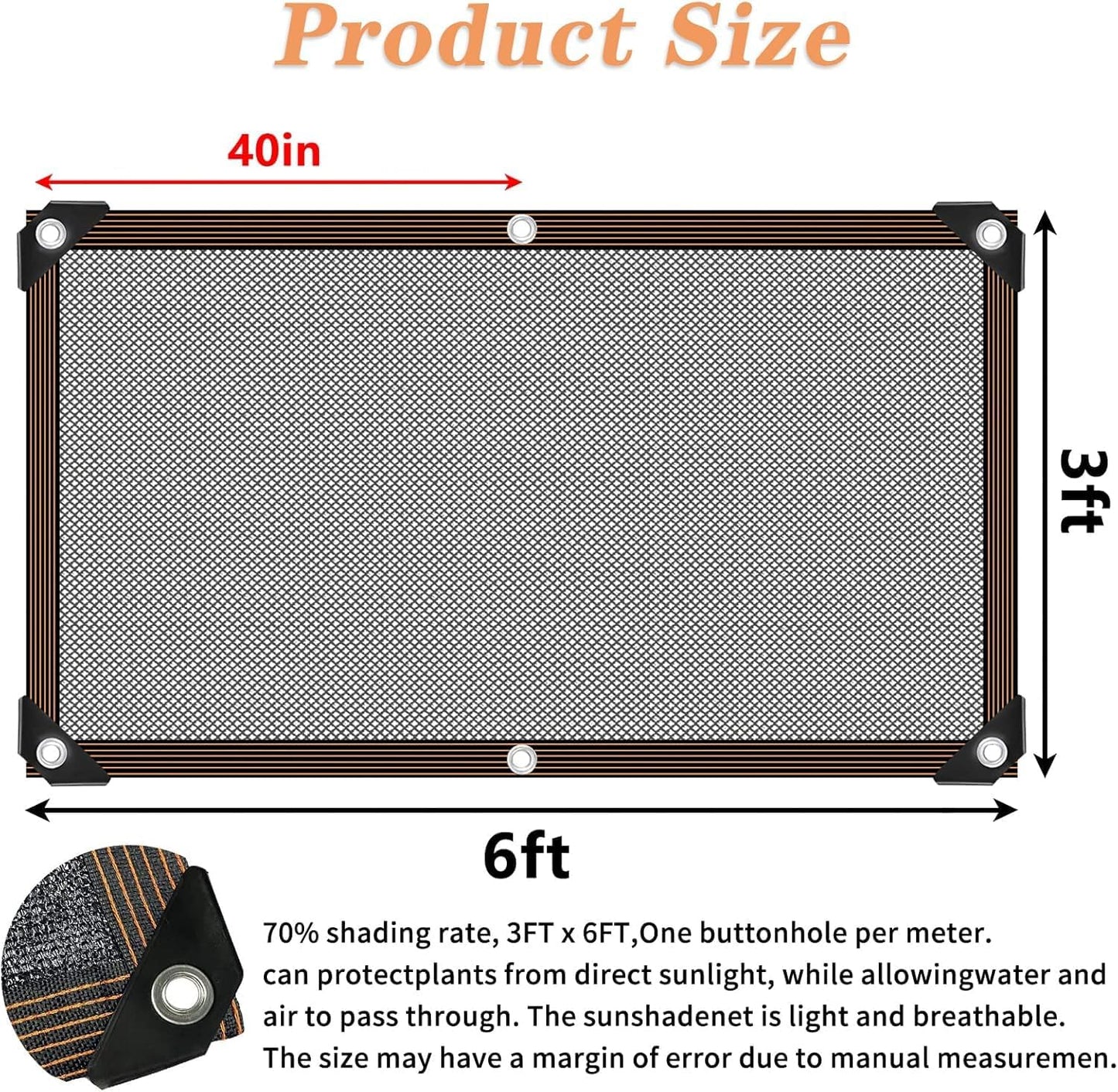 Shade Cloth -for Garden Plants,60-70% Sunblock Shade Neting -for Outdoor Garden Bed Neting Mesh Pergola Patio Lawn Sun Cloth - for Dog Kennel Cover Chicken Coop-VerdiqueGarden