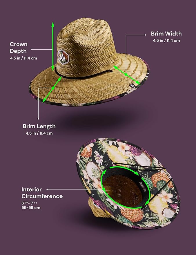 Straw Hat for Men & Women | Lifeguard Hat, Beach Hat & Sun Hat | UPF 50+ Wide Brim for Sun Protection | One Size | Hemlock-VerdiqueGarden
