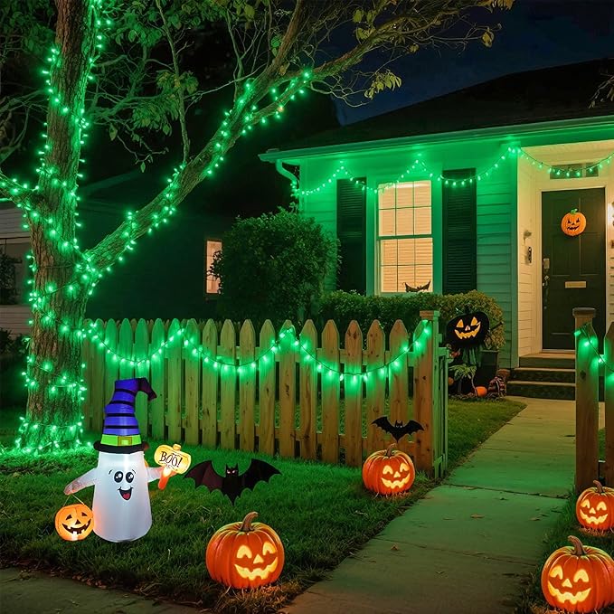 JMEXSUSS Green Lights for St Patrick's Day Decoration, 200 LED Green Christmas Lights Clear Wire, Connectable Green String Lights Indoor Outdoor for Spring Tree Garden St. Patricks Day Decor-VerdiqueGarden