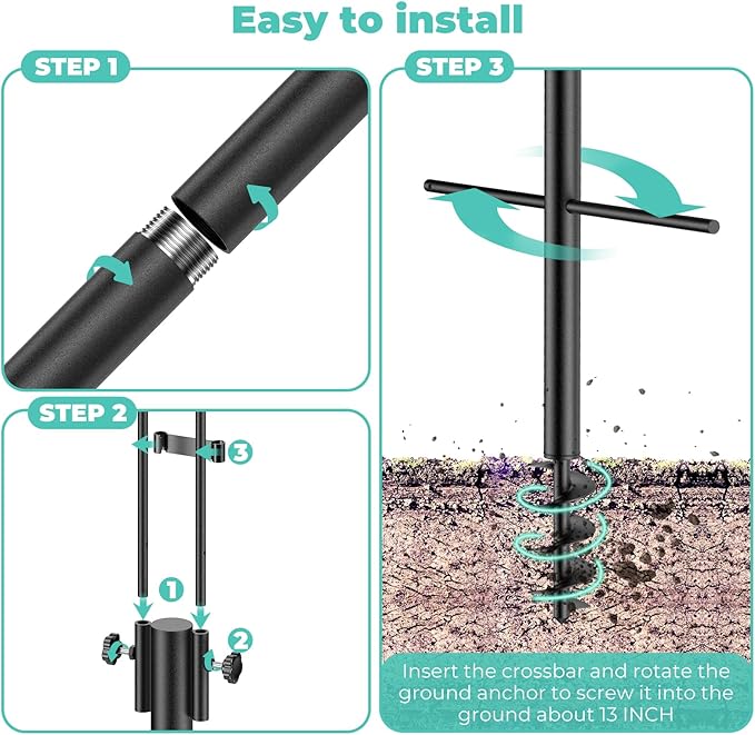 Mrcrafts Bird Feeder Hook for Outdoor, 82 Inch Hevy Duty Bird Feeder Poles, Bird Feeder Stand Station, Garden Hook for Hanging Plants, Lanterns, Hummingbird Feeders-VerdiqueGarden