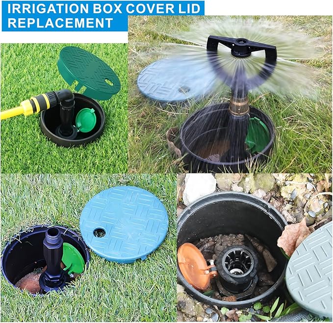 ID 5.5 "OD 6" Sprinkler Valve Cover Green Sprinkler Cover Irrigation Valve Box Cover 6 Inch Suitable for Greenhouse Cover for Sprinkler Valve Grass Sprinkler Box Cover Irrigation Box Lid-VerdiqueGarden