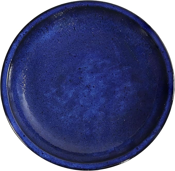 Sunnydaze Ceramic Bird Bath for Outside - 16" H - UV- and Frost-Resistant - Pedestal Bird Bath - Blue Glazed Bowl - Blue Glaze Finish-VerdiqueGarden