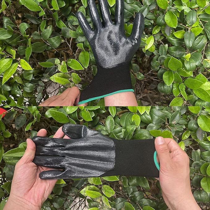 Evridwear Work Gloves with Grip Rubber Coated for Men Women Warehouse Mechanic,12 Pairs Bulk-VerdiqueGarden