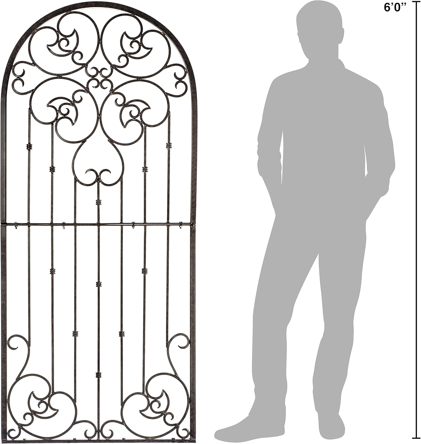 H Potter Garden Trellis for Climbing Plants Metal Wrought Iron Outdoor Wall Panel for Vines Flowers-VerdiqueGarden