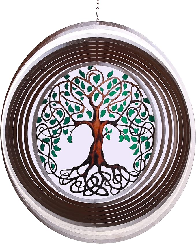 Tree of Life Wind Spinners for Yard and Garden, Metal Ornaments for Garden Décor, Outdoor Wind Spinner, Tree of Life Gifts, Outdoor Garden Decoration, 12 inch Tree of Life Wall Décor by ISEO-VerdiqueGarden