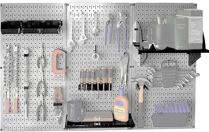 Wall Control 30-WRK-400GB Standard Workbench Metal Pegboard Tool Organizer,Gray/Black-VerdiqueGarden