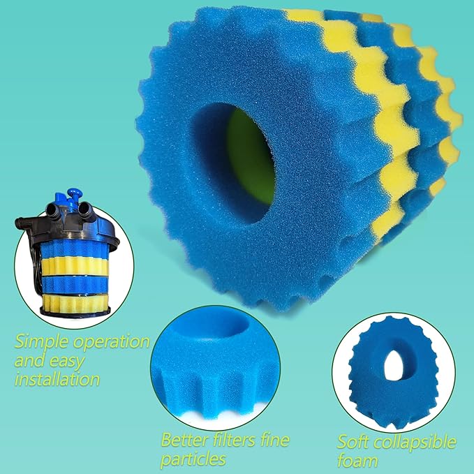 Replacement Sponge Filter Media Pad Compatible with VIVOHOME 1580/1840GPH Grech Pond Bio Pressure Filter Foam Koi Fish, Sponge for VIVOGROW 1580/1840GPH Pressurized Biological Pond Filter-VerdiqueGarden