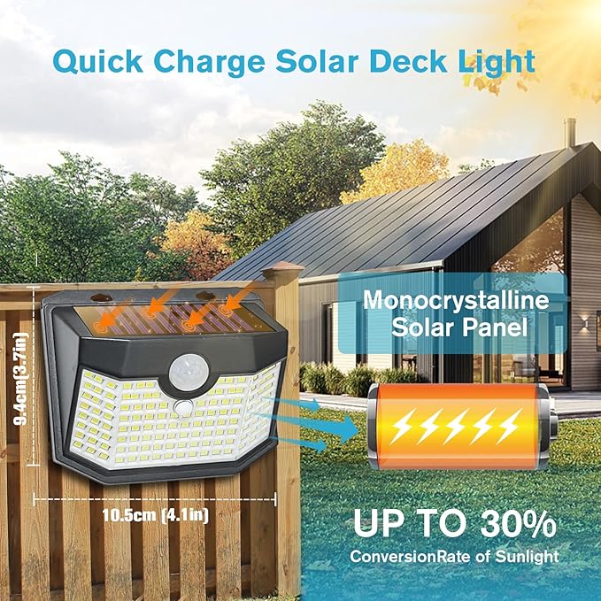 Aootek Motion Sensor Outdoor Lights 6 Packs,Solar Lights Outdoor with 3 Lighting Modes,Solar Lights Outdoor Waterproof for Garden Patio Garage Yard Deck-VerdiqueGarden