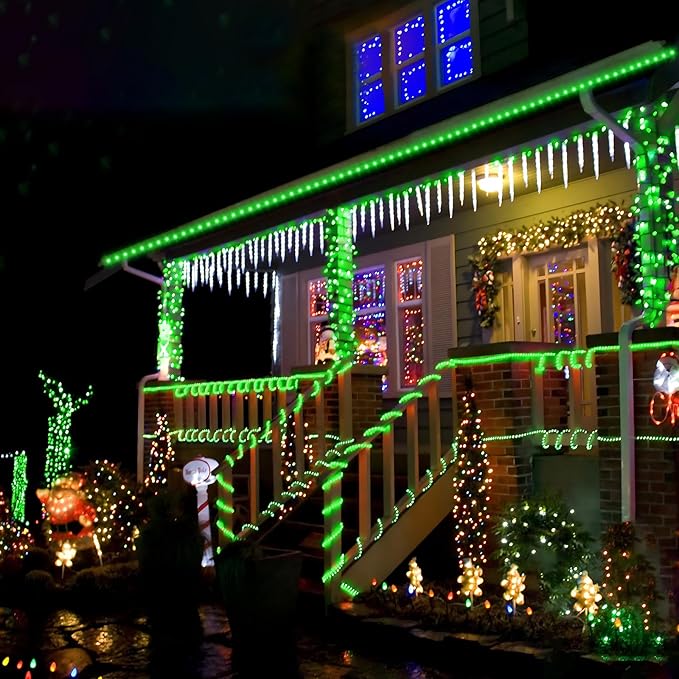50ft LED Rope Lights Outdoor, 360 LED Connectable and Flexible Tube Lights with 8 Modes, Waterproof LED Rope Lighting for Garden, Patio, Pool, Bedroom, Party, Indoor Outdoor Christmas Decor (Green)-VerdiqueGarden