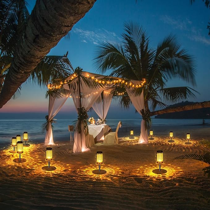 Outdoor Garden Decor, 4 Pack Solar Lantern Waterproof Warmwhite Mason Jar Hanging Lights, Porch Decorative for Garden Yard Patio Backyard Deck Courtyard Lawn-VerdiqueGarden