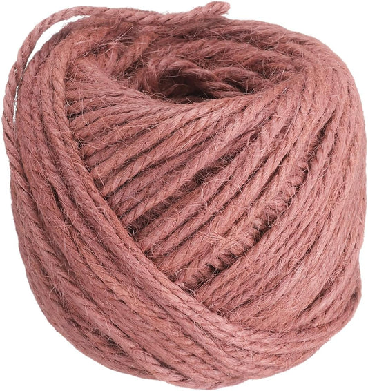 uxcell 164 Feet Natural Jute Twine String,3mm Thin Garden Twine Rope Colored Plant String Cord for DIY Art Crafts Gift Wrapping Decoration Packing Gardening Plant Hanger,Pink-VerdiqueGarden