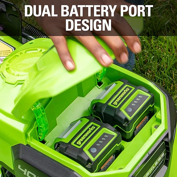 Greenworks 40V 21" Brushless Cordless (Self-Propelled) Lawn Mower (75+ Compatible Tools), 5.0Ah Battery and Charger Included-VerdiqueGarden