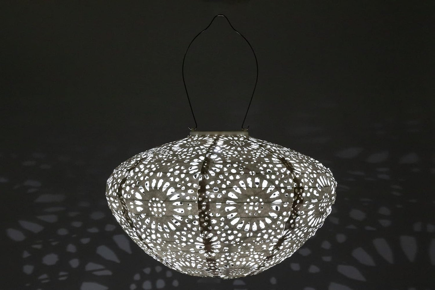 Allsop Soji Stella - Crown Chantilly Lace - 13" Outdoor Solar Latern - White-VerdiqueGarden