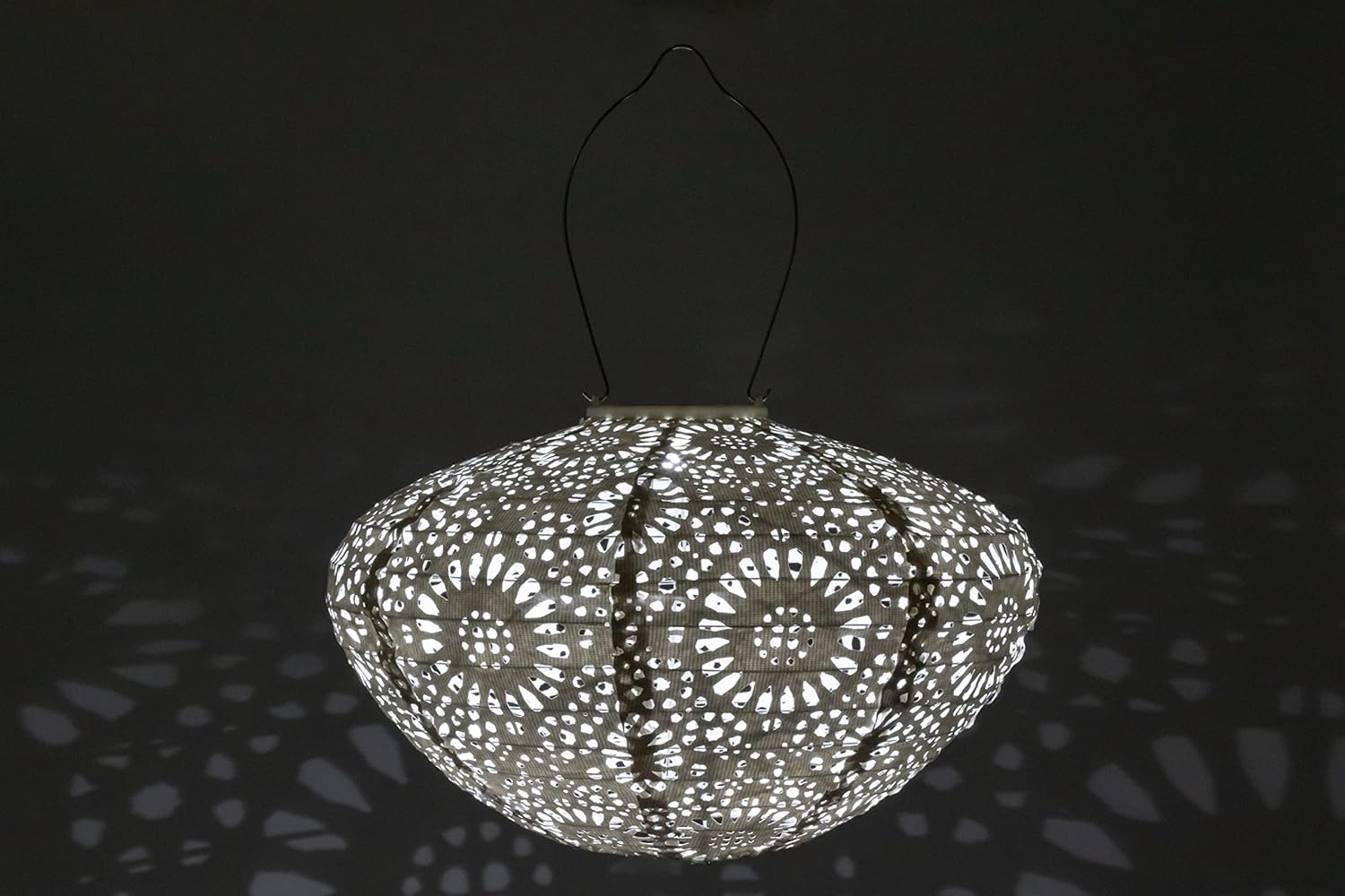 Allsop Soji Stella - Crown Chantilly Lace - 13" Outdoor Solar Latern - White-VerdiqueGarden