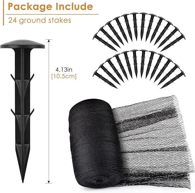 PACETAP Pond Netting Kit 20 x 30 Ft,Pond Netting for Leaves,Koi Pond Cover,Heavy Duty Koi Pond Netting,Pool Protective Cover Netting Protecting Koi Fish from Birds, Cats -Stakes Included-VerdiqueGarden