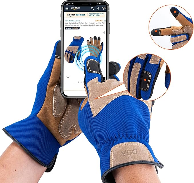 Vgo... 1-Pair Gardening Gloves Men, Safety Work Gloves, Puncture-proof, Thornproof, Touchscreen (SL7475)-VerdiqueGarden