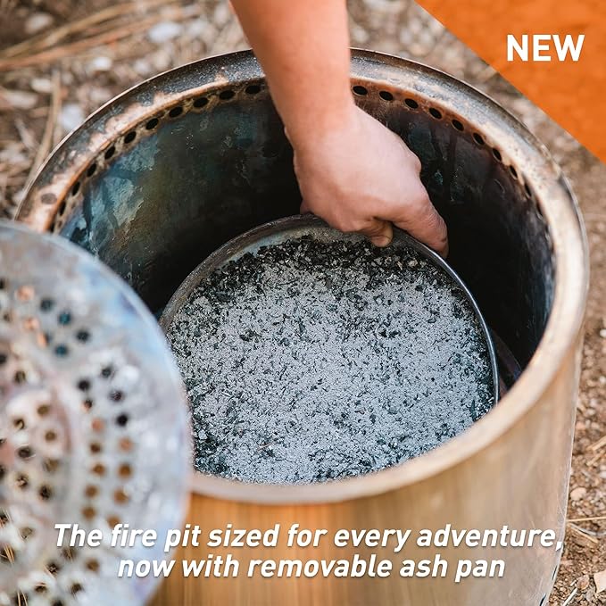 Solo Stove Ranger Essential Bundle | Ideal for 2–4 People | Smokeless Wood Burning Fire Pit with Stand, Lid & Ash Pan | Portable Outdoor Camping Stove, Stainless Steel, 15.25" H x 15" D-VerdiqueGarden