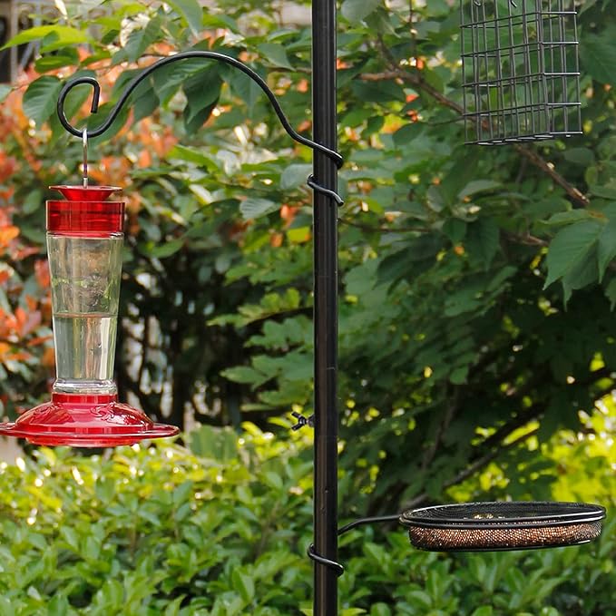 yosager Premium Bird Feeding Station Kit, 77" x 19" Birds Feeder Pole, Deluxe Multi Feeder Hanging Kit with Metal Suet and Bird Bath for Wild Birds Watching, Birdfeeder and Planter Hanger-VerdiqueGarden