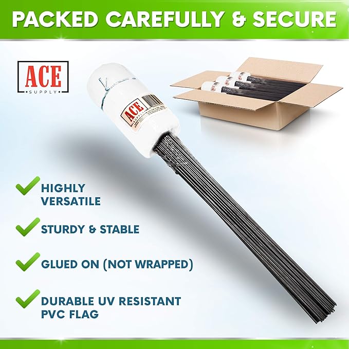 White Flags for Marking Yard - 4x5x15 Inch Invisible Fence Flags for Dogs - 50 Pack - Dog Invisible Fence Training Marker & Boundary Training-VerdiqueGarden