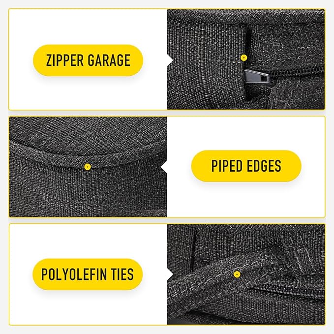 SUNROX Gel Memory Foam Chair Cushions, FadeShield Water-, Stain-Resistant Durable Reversible Seat Cushion Pads with Ties for Indoor/Outdoor Kitchen Dining Office, 19"x19", Set of 2, Midnight-VerdiqueGarden