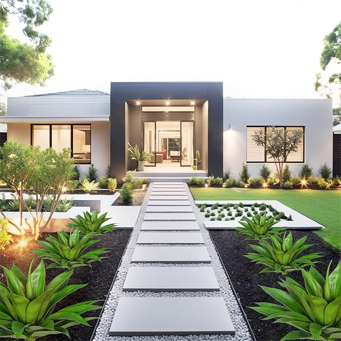 Artificial Agave Plants,Large UV Resistant Fake Agave Planters for Indoor and Outdoor Decorating Artificial Plants for Outdoors Fake Plants(1Pack, 28")-VerdiqueGarden