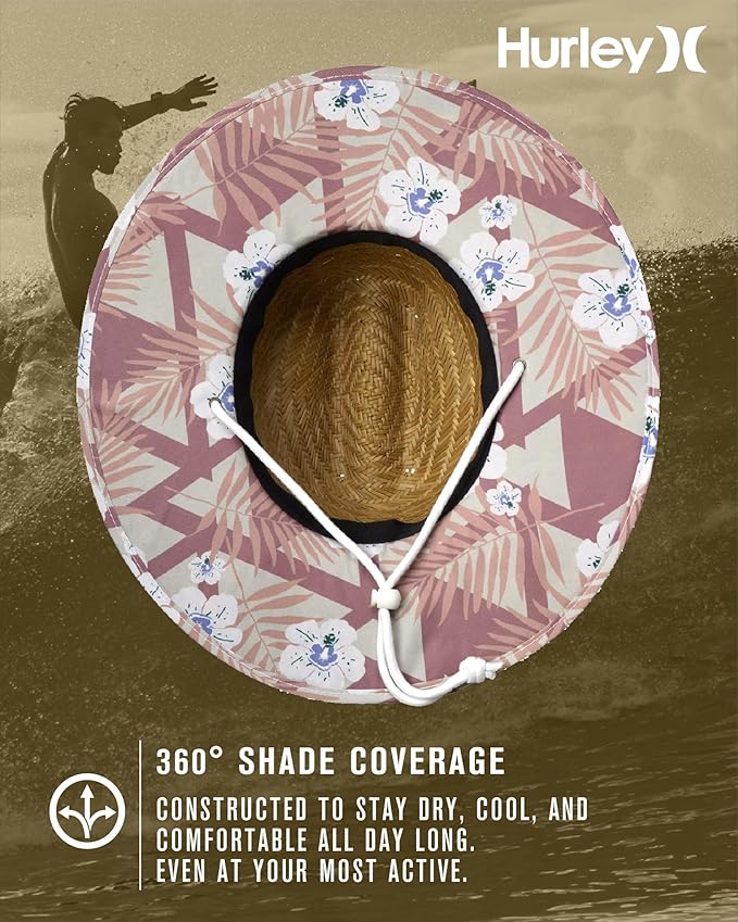 Hurley Women's Straw Hats - Real Straw Hat Medium Brim and Adjustable Chin Strap-VerdiqueGarden