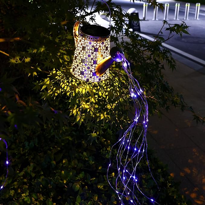 VOOKRY Solar Watering Can Lights, Large Hanging Solar Lights Outdoor Waterproof Garden Decor for Yard Porch Lawn Patio Outside Gardening Gifts for Mom Grandma Women Birthday(Purple)-VerdiqueGarden