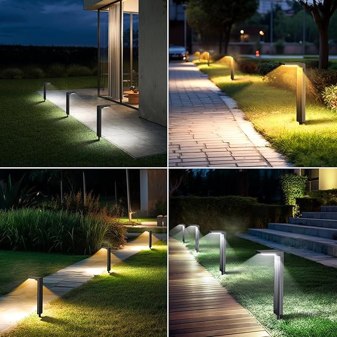 Sunvivo Solar Pathway Lights,2 Modes(Cold White/Warm White),Bright Solar Path Lights Outdoor Waterproof,Perfect Guide Light or Deco for Sideway,Driveway,Walkway,Backyard,Garden,Lawn,Event(4Pack)-VerdiqueGarden