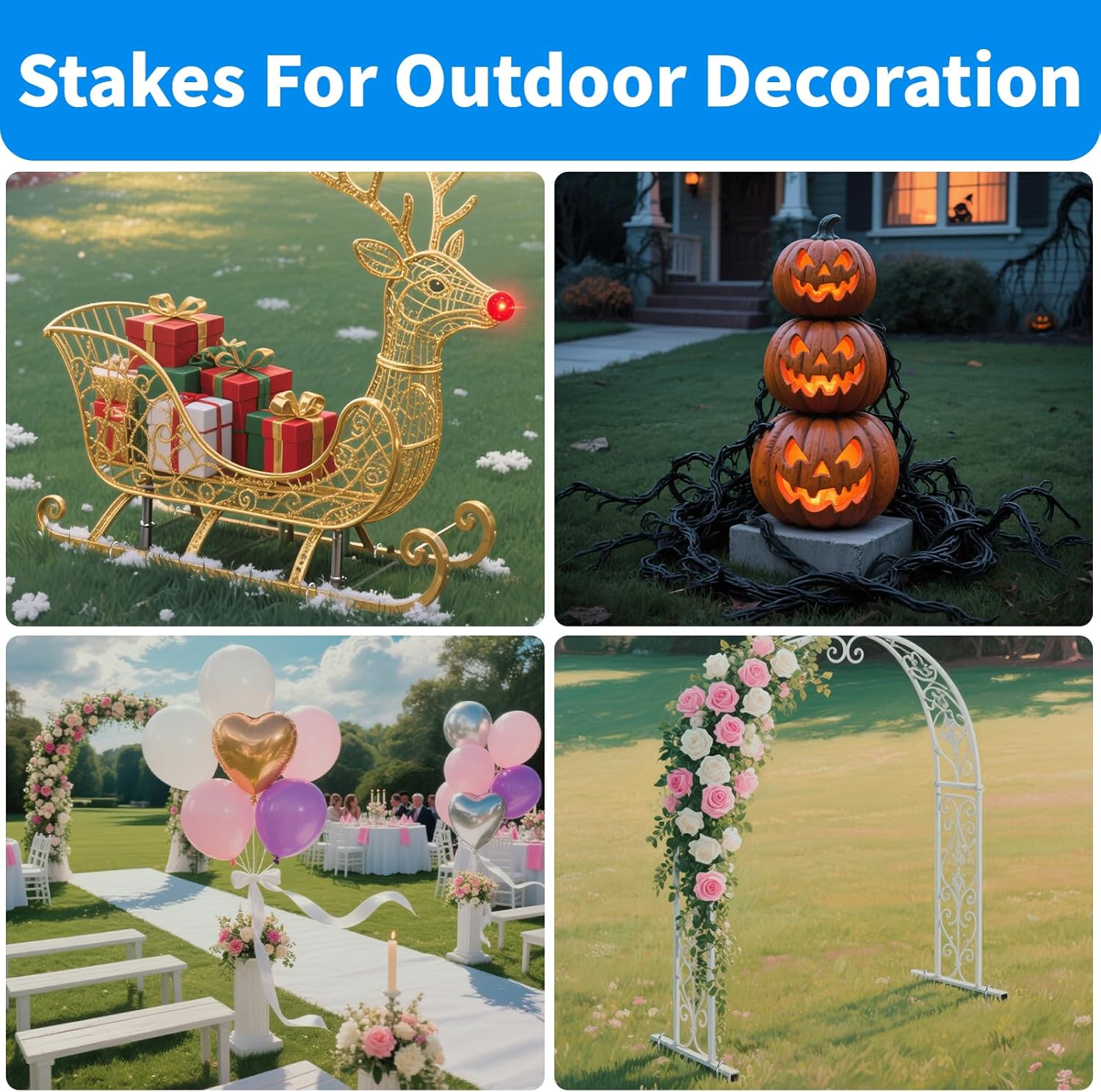 MySit 25 Pack 12 Inch Garden Stakes Heavy Duty 11 Gauge Galvanized Yard Staples U Pegs Fences Drip Irrigation Securing Stakes 1/2-Inch to 1-5/8-Inch Loop Stake for Anchoring Lawn Drippers Soaker Hose-VerdiqueGarden