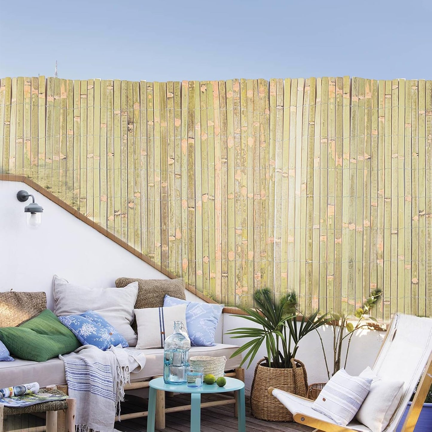 Bamboo Slat Fence 6ft x 13ft, Natural Split Bamboo Fencing, Privacy Screen 6 Feet High Outdoor, Privacy Fence for Garden, Divider, Balcony, Pool-VerdiqueGarden