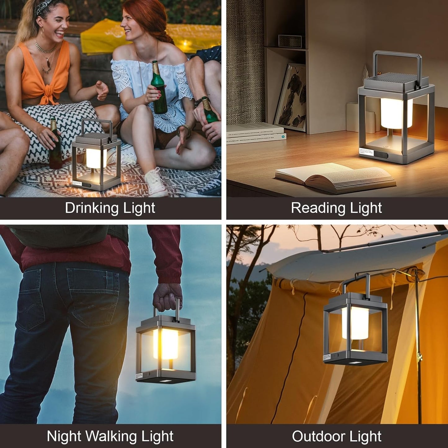 LETRY Solar Outdoor Table Lamp: Outdoor Lanterns for Patio Waterproof,Portable Rechargeable Solar Lamp-VerdiqueGarden