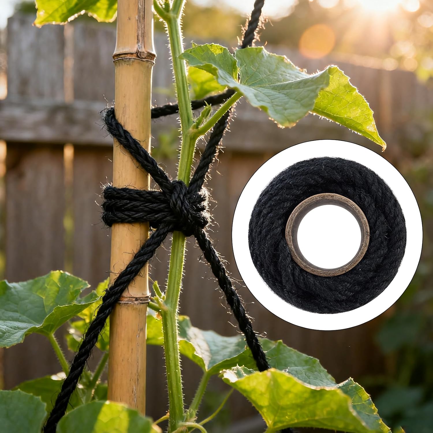 100 Feet 5mm Thick Black Natural Jute Twine, Garden Twine Heavy Duty Industrial Packing Materials String Wrapping, Arts, and Crafts, Halloween Wrapping, Gardening Applications-VerdiqueGarden