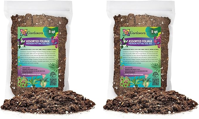 Assorted Foliage Potting Soil - All-Natural Blend for Thriving Diverse Foliage Displays - Enhances Nutrient Uptake - 10 Quart-VerdiqueGarden