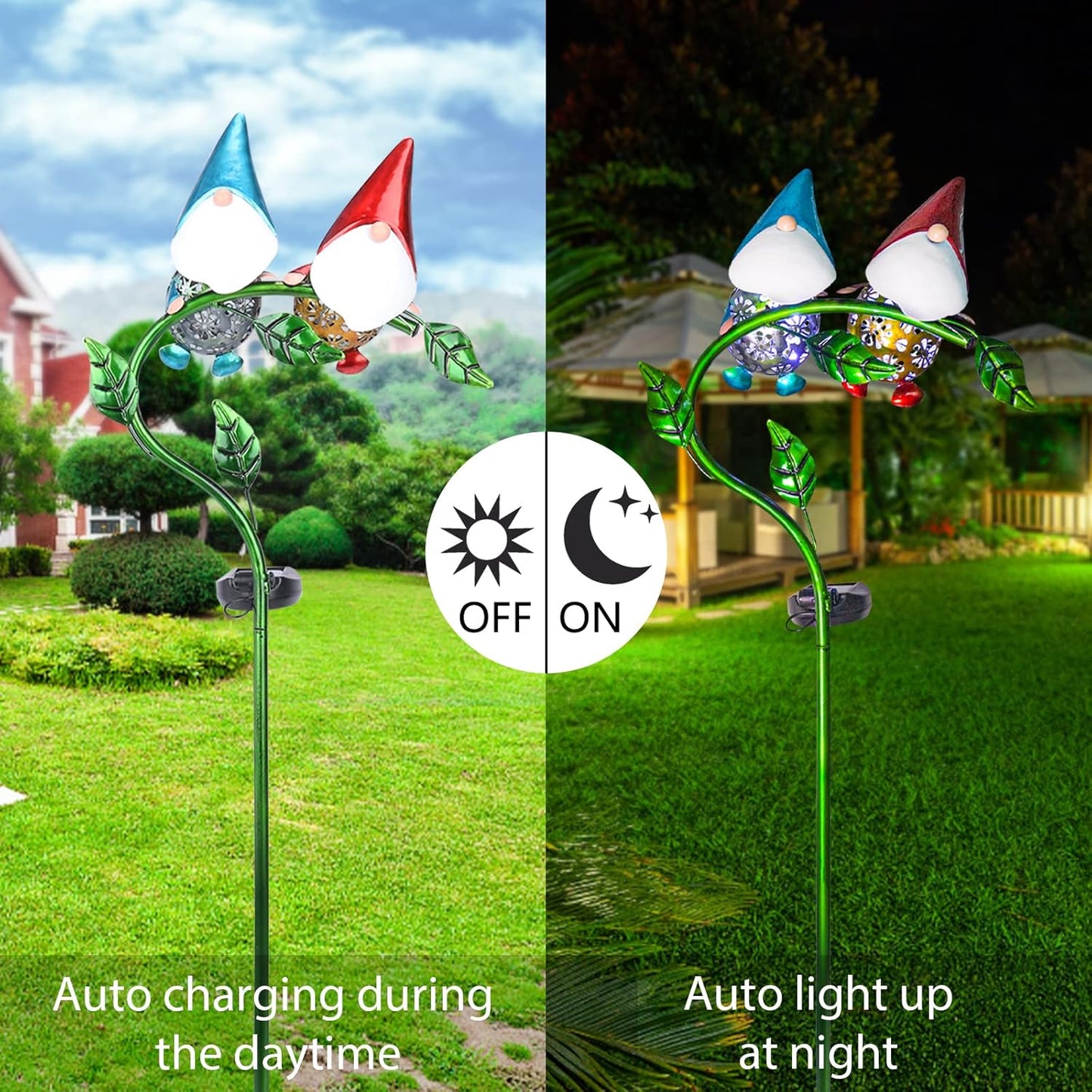 Bshine Outdoor Solar Garden Decor Fairy Man Light, Waterproof LED Metal Stake Yard Art for Backyard, Pathway, Lawn Ornaments, Gift for Mom-VerdiqueGarden