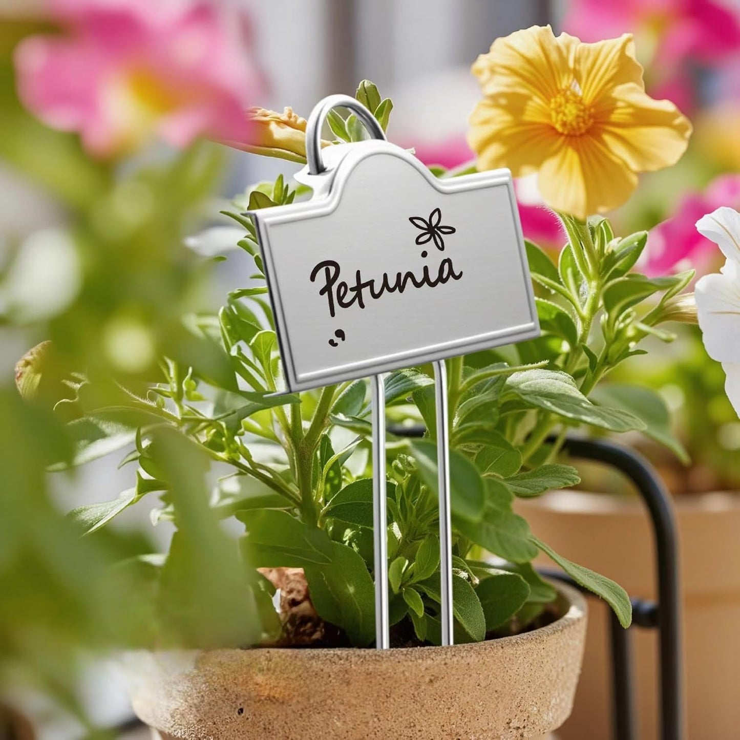 Stainless Steel 304 Plant Labels for Garden Outdoor | Metal Plant Markers Waterproof for Vegetables Herb Seedlings Flowers with 2 Pens | 25 Pack | Label Area 3.74'' x 1.39'' Height 10.75 Inch | Silver-VerdiqueGarden