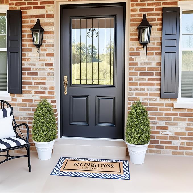 3ft Artificial Boxwood Topiary Trees (Set of 2) - UV Resistant Faux Plants for Outdoor/Indoor, Realistic 36in Fake Bushes and Shrubs for Front Porch, Planter, Patio - Low Maintenance & Evergreen-VerdiqueGarden