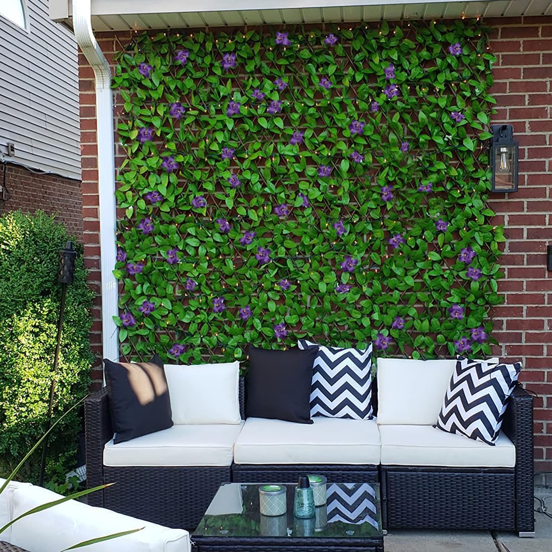 Expandable Fence Privacy Screen for Balcony Patio Outdoor,Decorative Faux Ivy Fencing Panel,Artificial Hedges (Single Sided Leaves)…-VerdiqueGarden