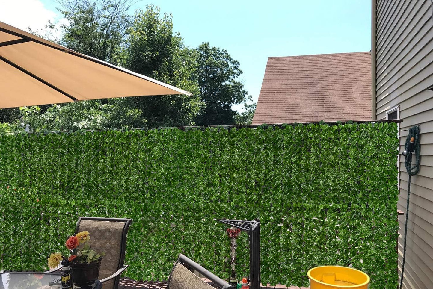 DearHouse Artificial Ivy Privacy Fence Wall Screen, 98.4x59in Artificial Hedges Fence and Faux Ivy Vine Leaf Decoration for Outdoor Garden Decor-VerdiqueGarden