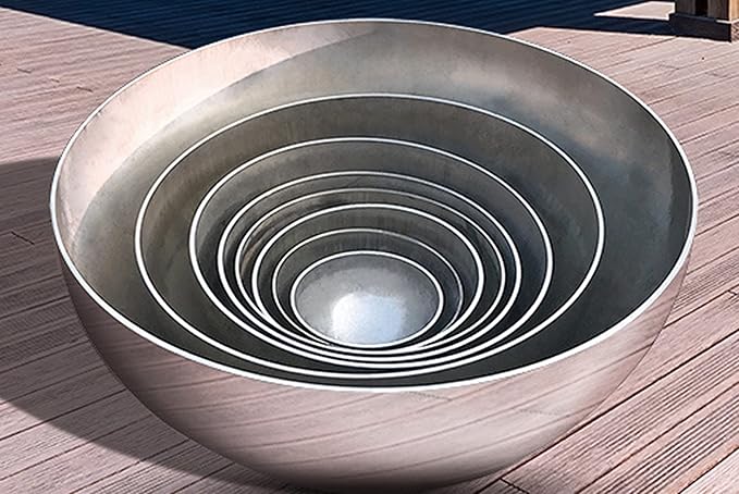 Nerien Gazing Ball, Stainless Steel Garden Mirror Globe, Polished Ornament Sphere, Hollow Floating Reflective Hemisphere, for Home Outdoor Pond Housewarming Swimming Pool Decoration, Sliver, 6Pcs Mix-VerdiqueGarden