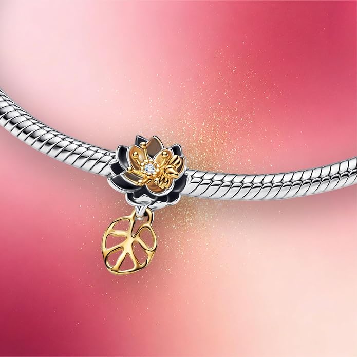 Gold Heart Family Charms Bead for Bracelets and Necklaces Jewelry Charm for Women Valentine Mother's Day