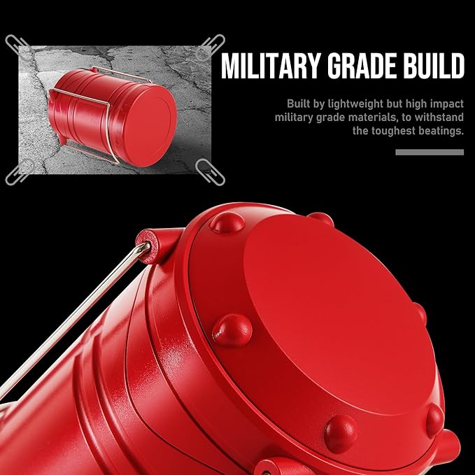 Lichamp LED Camping Lantern, 4 Pack Battery Powered Flashlight for Power Outages, Portable Collapsible Hanging Light Essential for Home, Outdoor, Emergency Lamp Survival Kit Gear for Hurricane, Red-VerdiqueGarden