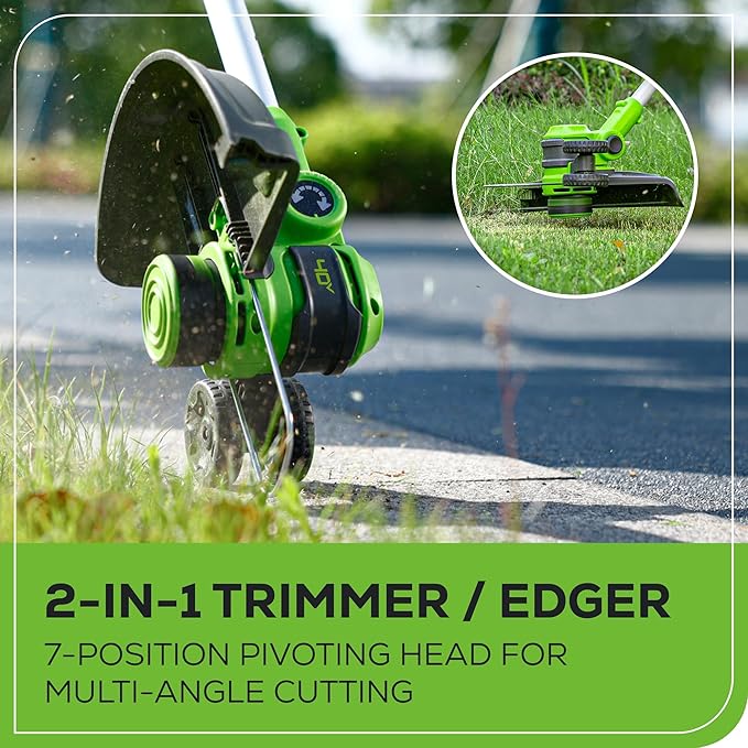 Greenworks 40V 13-Inch Cordless String Trimmer/Edger and Leaf Blower Combo Kit + 3 Bonus Spools, 2.0Ah Battery and Charger Included-VerdiqueGarden