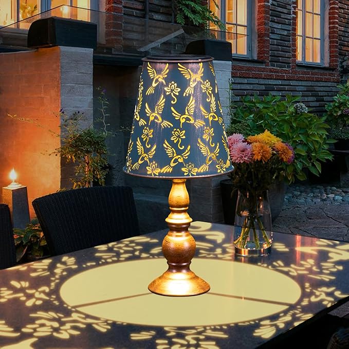 pearlstar Solar Table Lamps Bedside Lamps - Hummingbird Garden Waterproof Cordless Solar Table Lamps for Patio Garden Pathway Yard-VerdiqueGarden