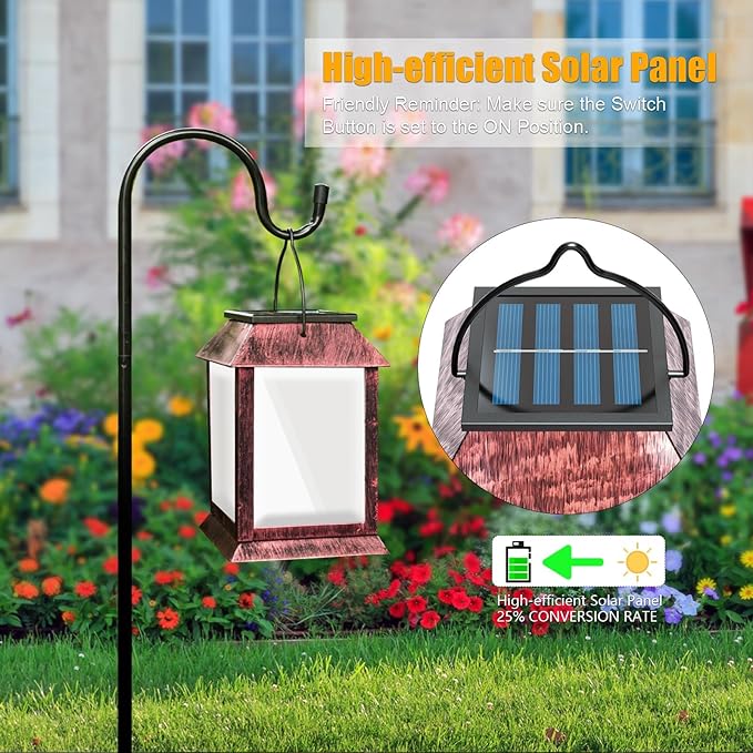 Solar Lanterns Outdoor Waterproof Upgraded Flashing Mode Solar Lantern Outdoor Lights Vintage Medieval Decor 3D Starry Hanging Outdoor Lanterns Lights Stake Lights for Yard Garden Decor（2PCS）-VerdiqueGarden